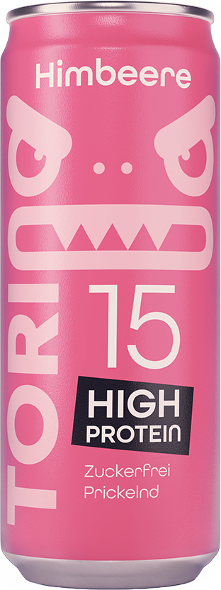 Torino Protein Soda Himbeere freistehende Dose ohne Hintergrund